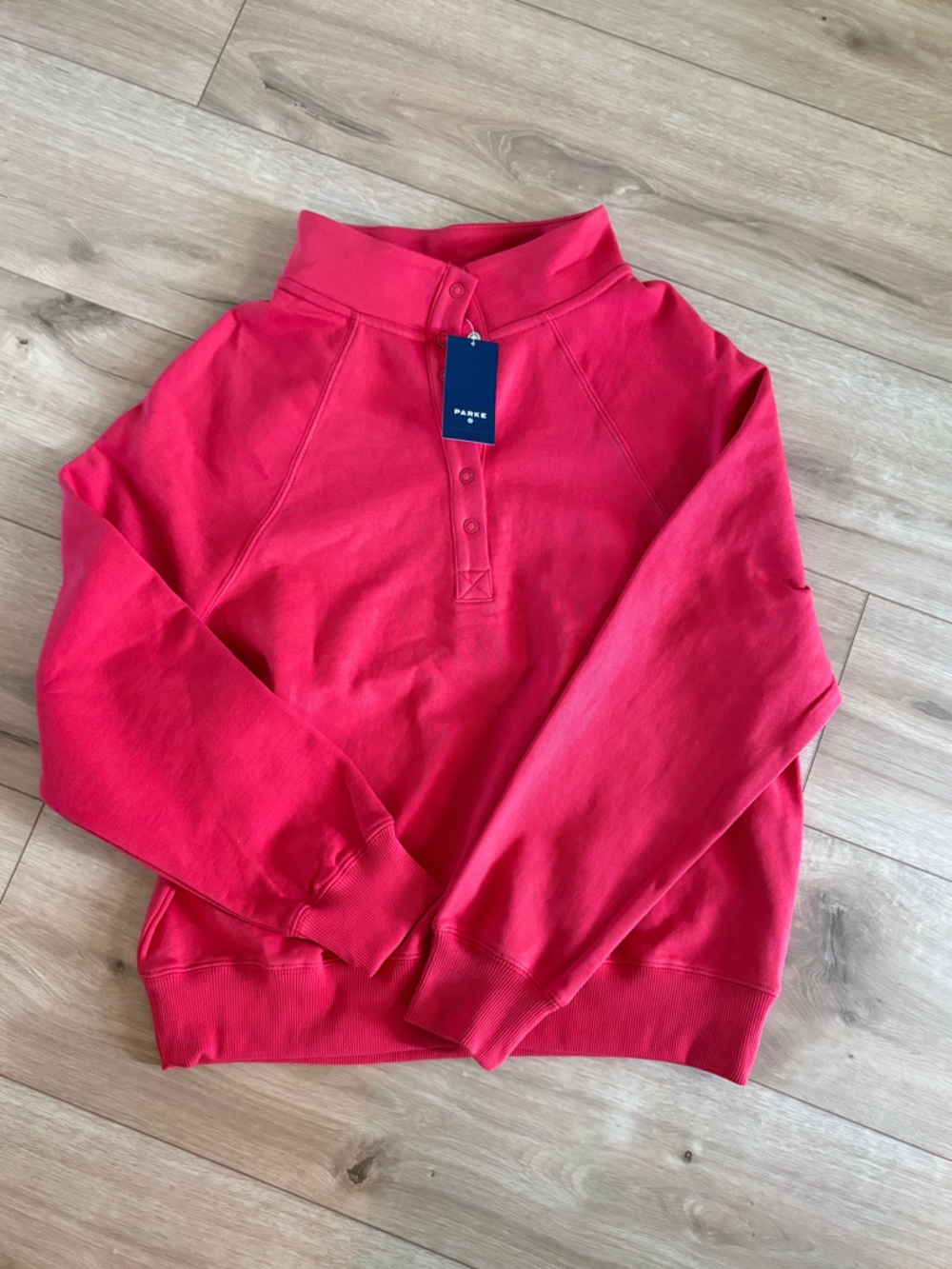 PARKE Women’s Snap Mockneck Popover Sweatshirt